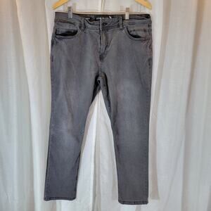 Men’s Gray Slim Fit Stretch Denim Jeans Casual Pants Stone Falcon 36x30